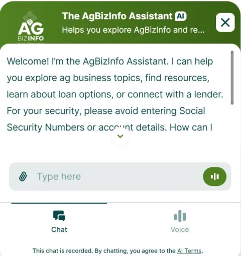 chatbot screenshot