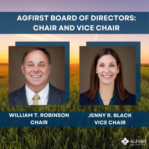 AgFirst Board Chair and Vice Chair
